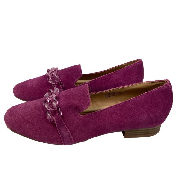 Violet & Red Simone Womens Slip on Purple Leather Loafer Size 6.5 - Picture 2 of 7